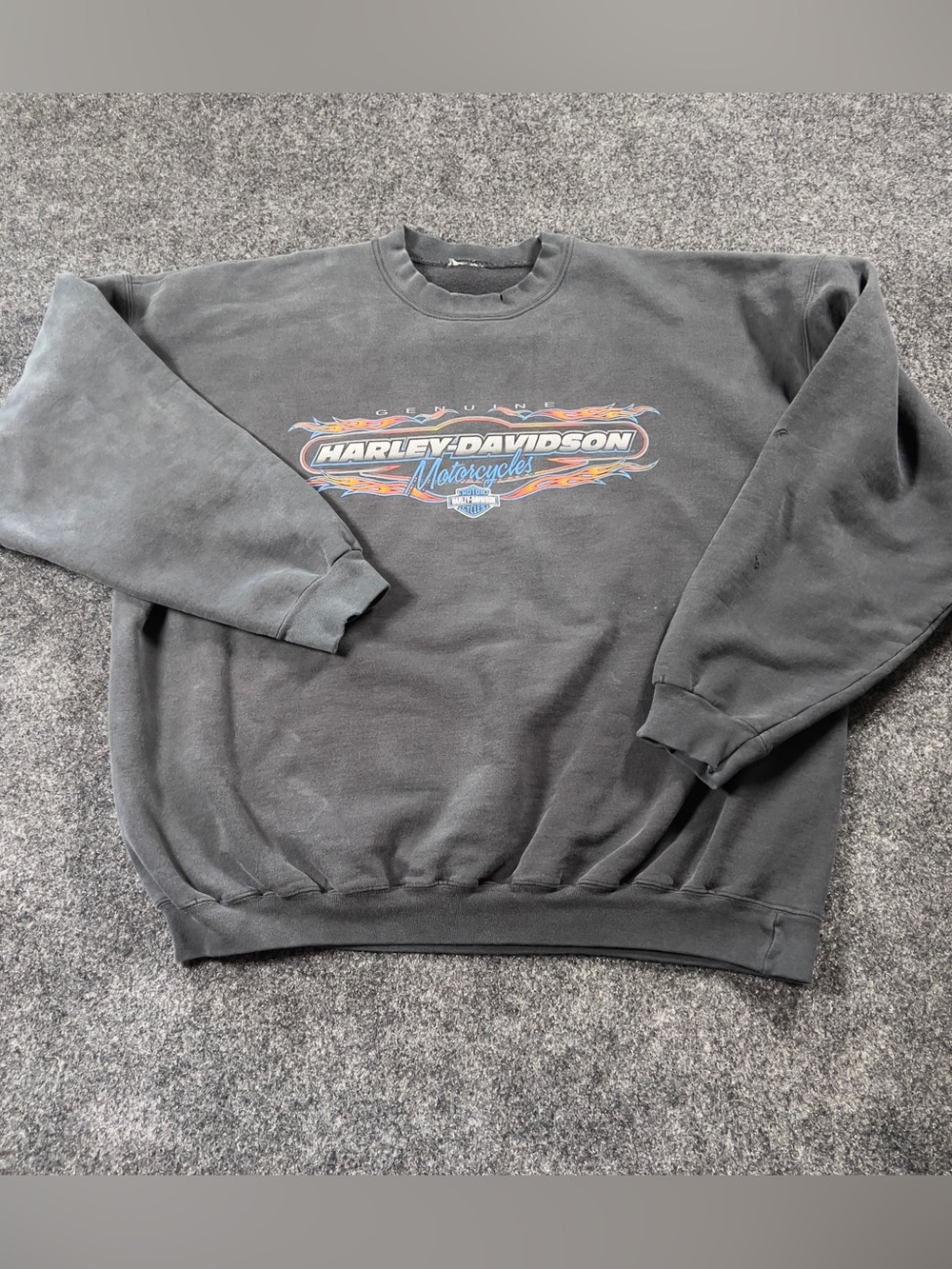 Harley Davidson Faded Distressed Graphic Crewneck Sweatshirt Biker Moto XL